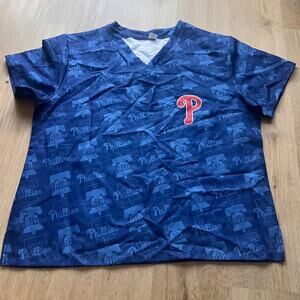 MLB Philadelphia Phillies Scrub Top Sz XL